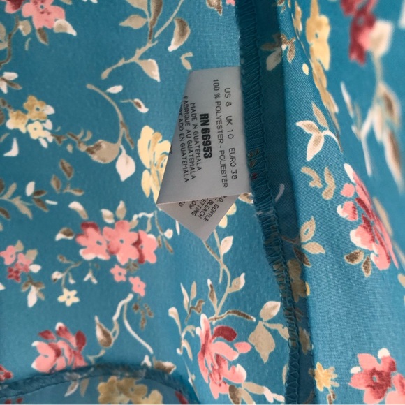 Vintage Blue Floral short sleeve scalloped hem Blazer Suit NWOT - Picture 6 of 6